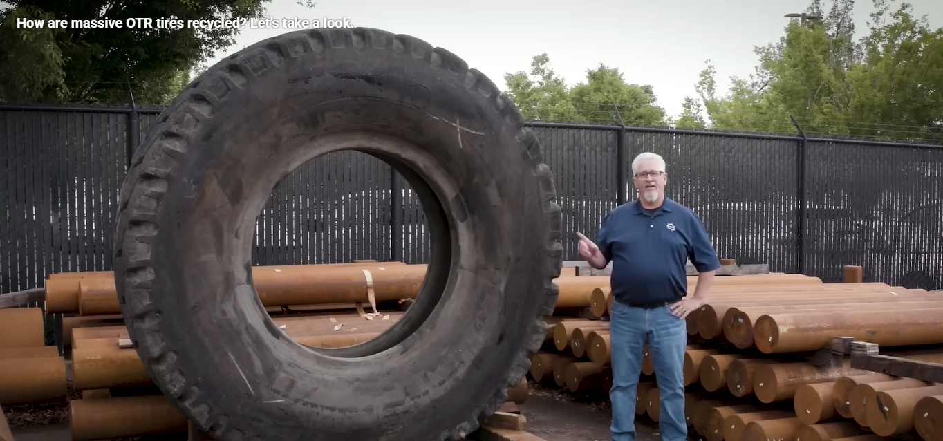 How are massive OTR tires recycled?